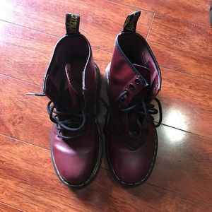 Burgundy Doc Marten Hi-Top Boots